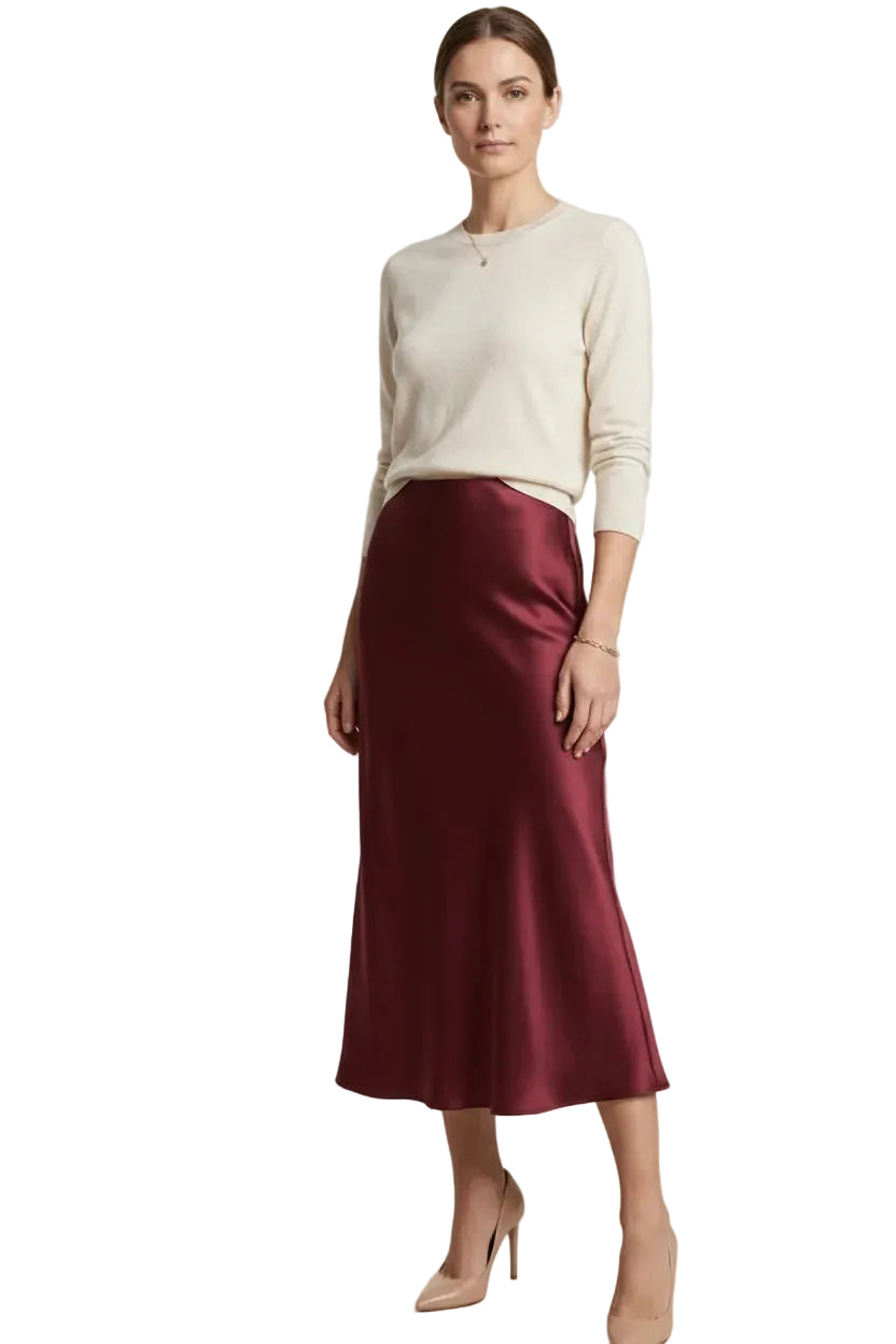 Luxe Satin High Waist Maxi Skirt