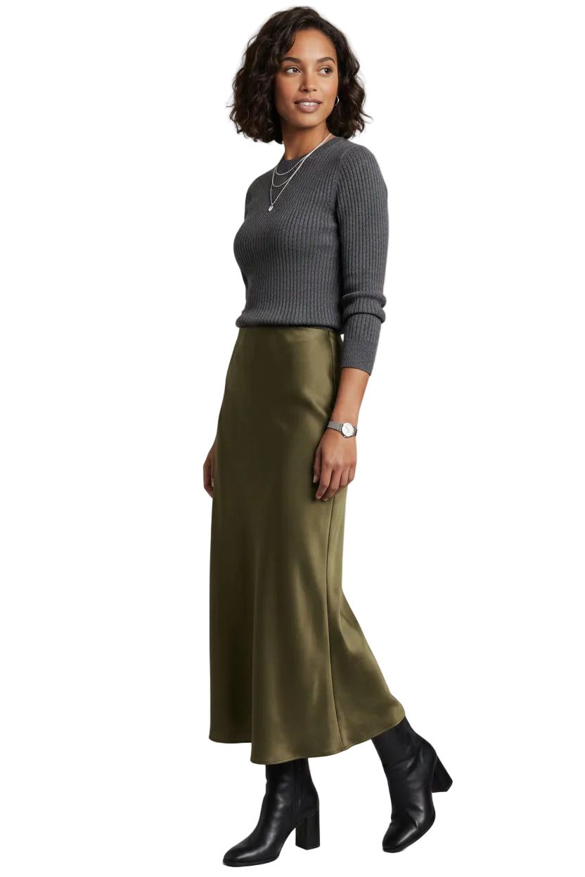 Luxe Satin High Waist Maxi Skirt