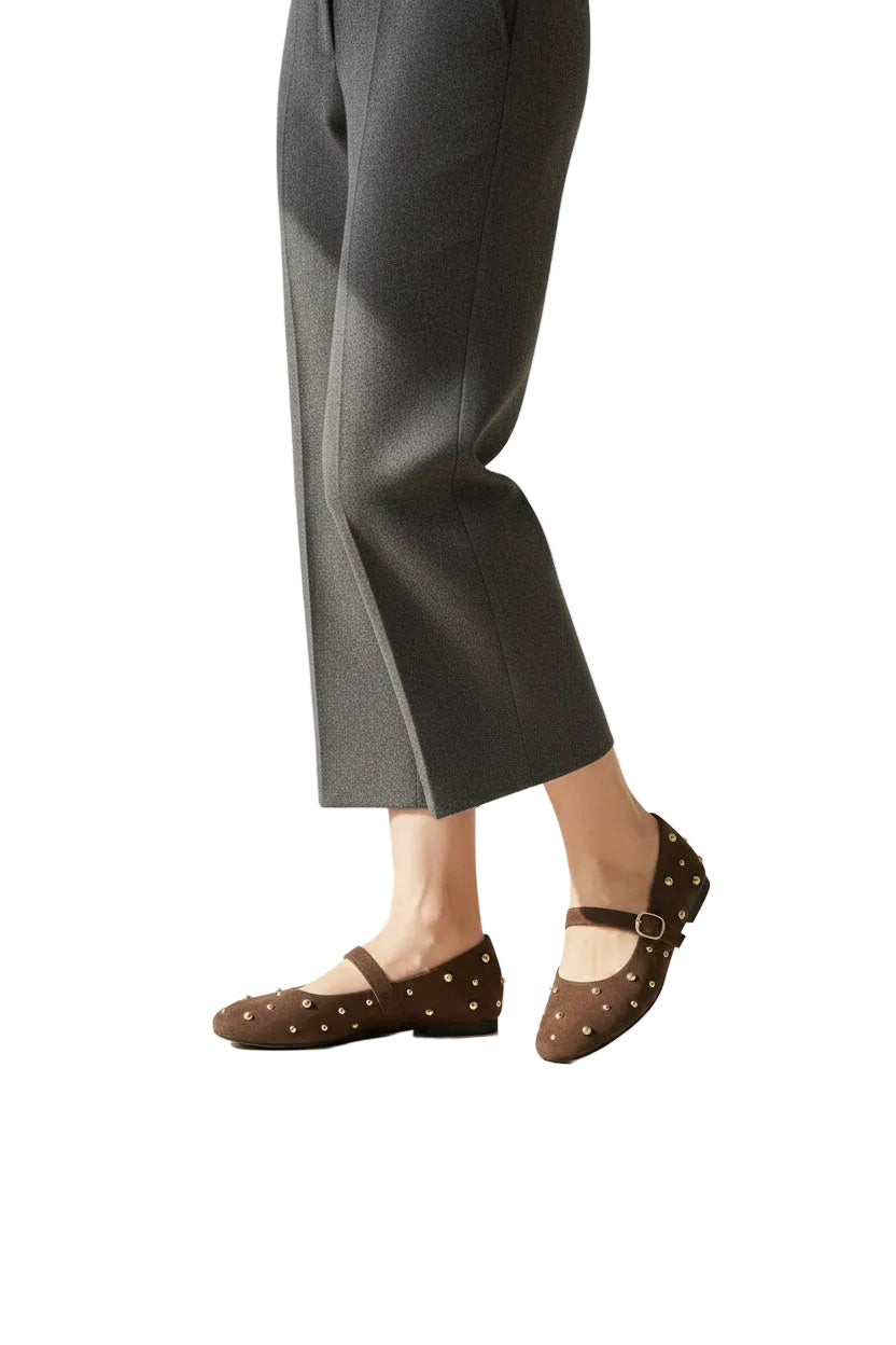 Retro Suede Mary Jane Flats