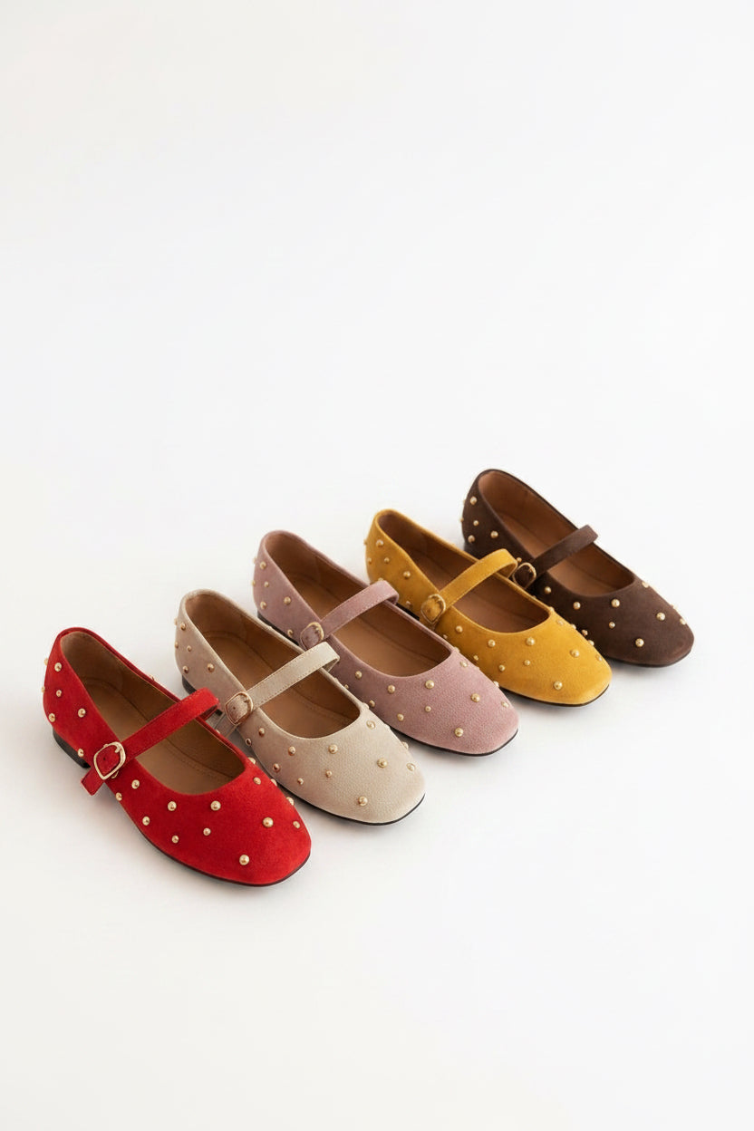 Retro Suede Mary Jane Flats