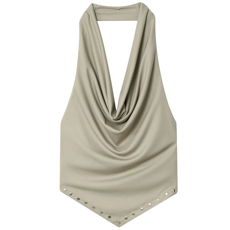 The Riveted Halter Crop Top