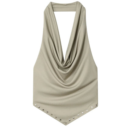 The Riveted Halter Crop Top
