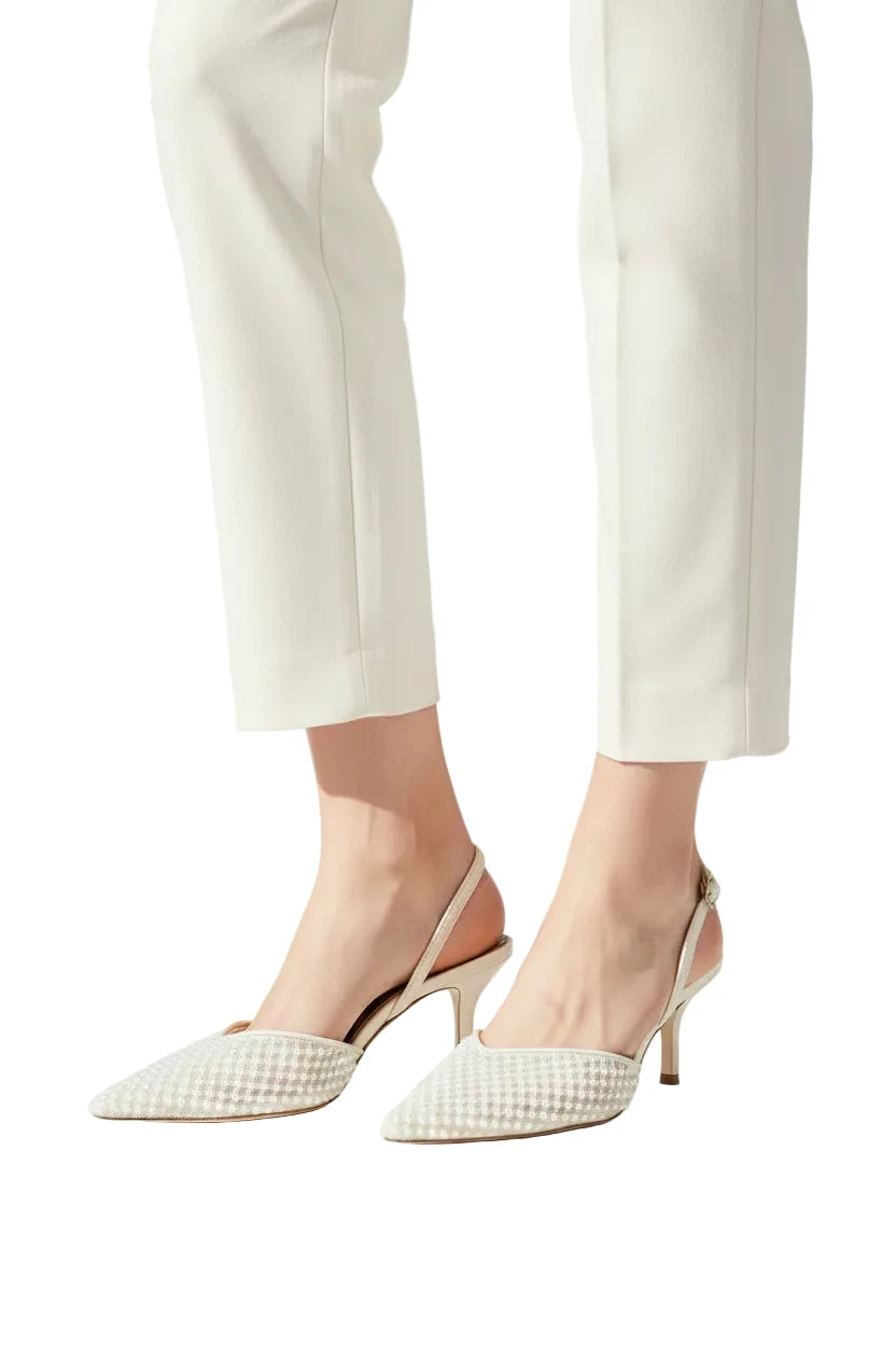 Crystal Bead Slingback Heels