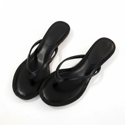 Élan Soft Luxe Kitten Heels – Thong Slip-On Sandals