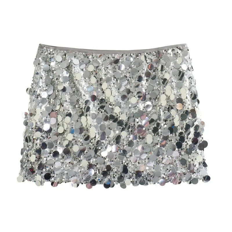 Sequin High-Waist Mini Skirt