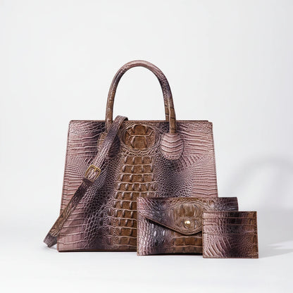 Sunset Croc Leather Bag Set