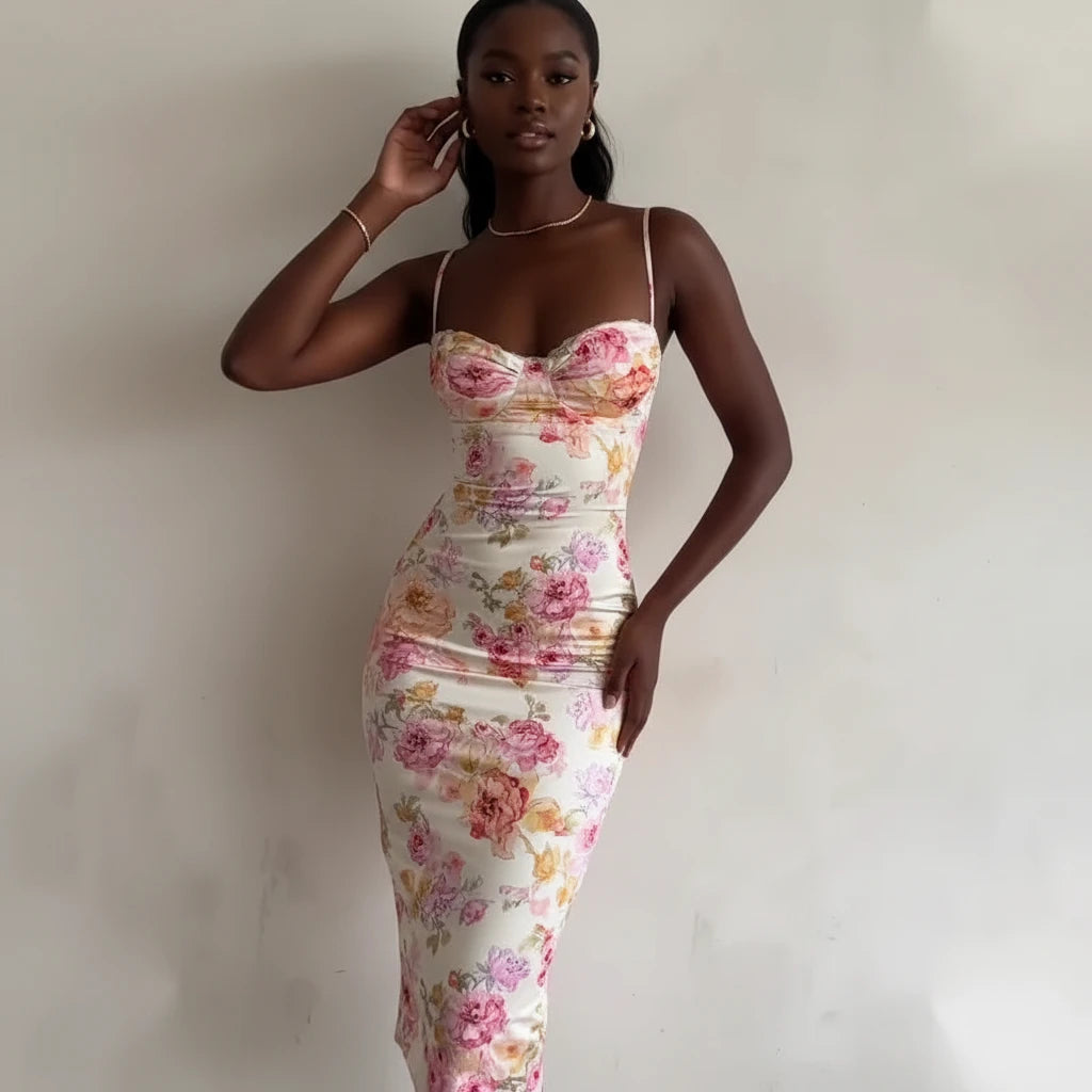 Sunlit Bloom Floral Maxi Dress