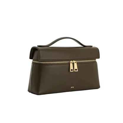 Modern Lunchbox Style PU Clutch Bag - Structured Mini Handbag