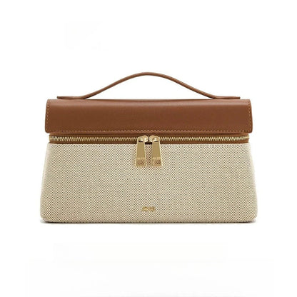 Modern Lunchbox Style PU Clutch Bag - Structured Mini Handbag