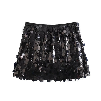 Sequin High-Waist Mini Skirt