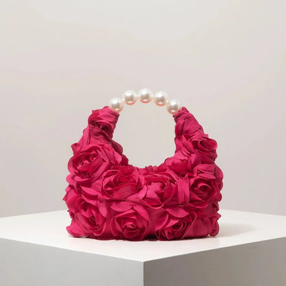 Sunlux Collective Floral Pearl Half-Moon Bag