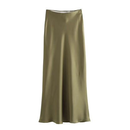 Luxe Satin High Waist Maxi Skirt