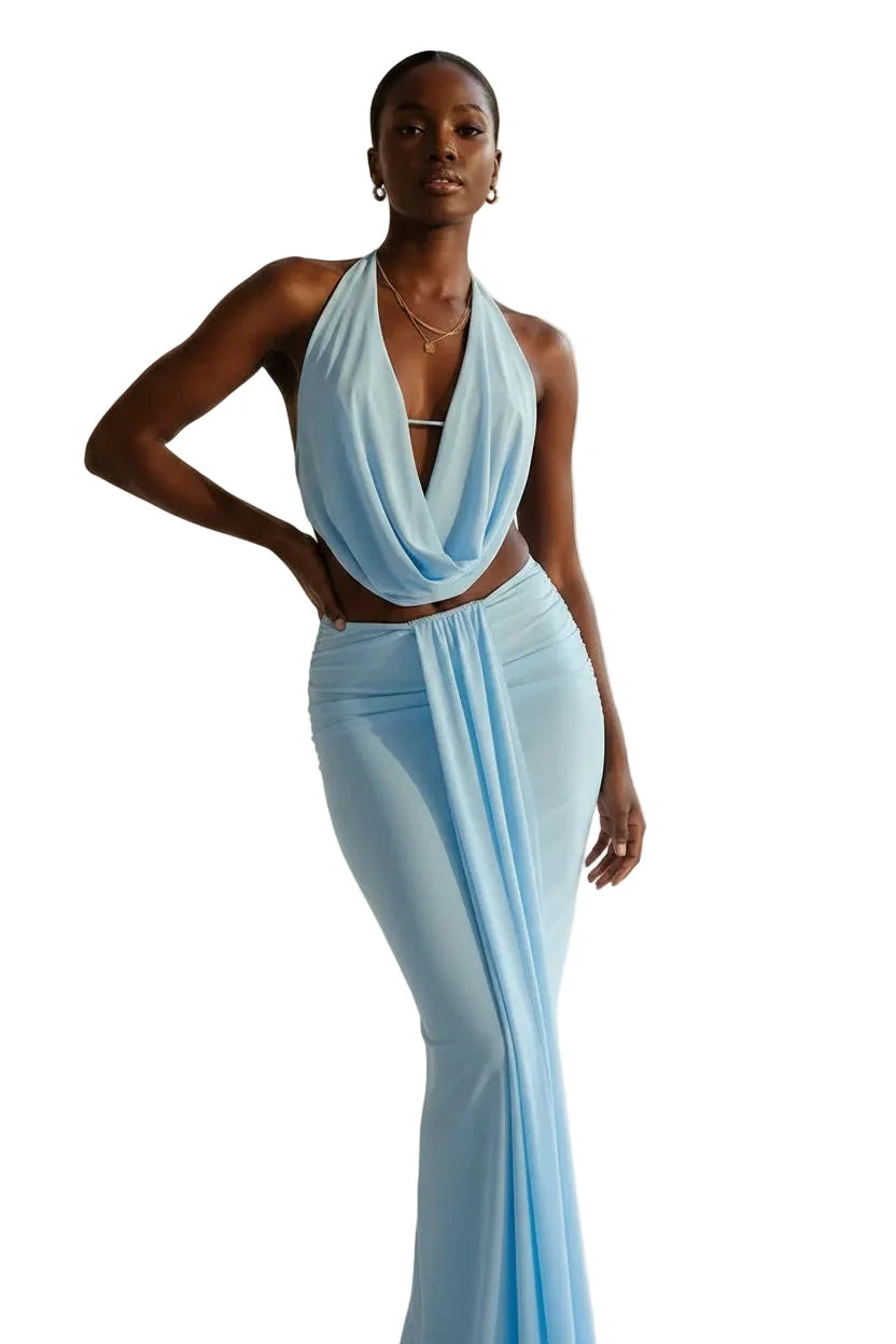COASTAL GLOW HALTER TWO-PIECE SET