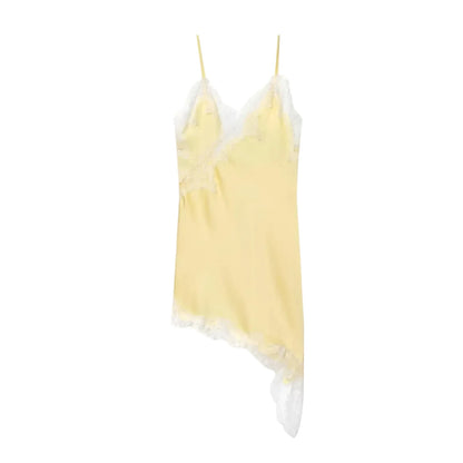 Lace Satin Slip Mini Dress – Backless Summer Party Dress