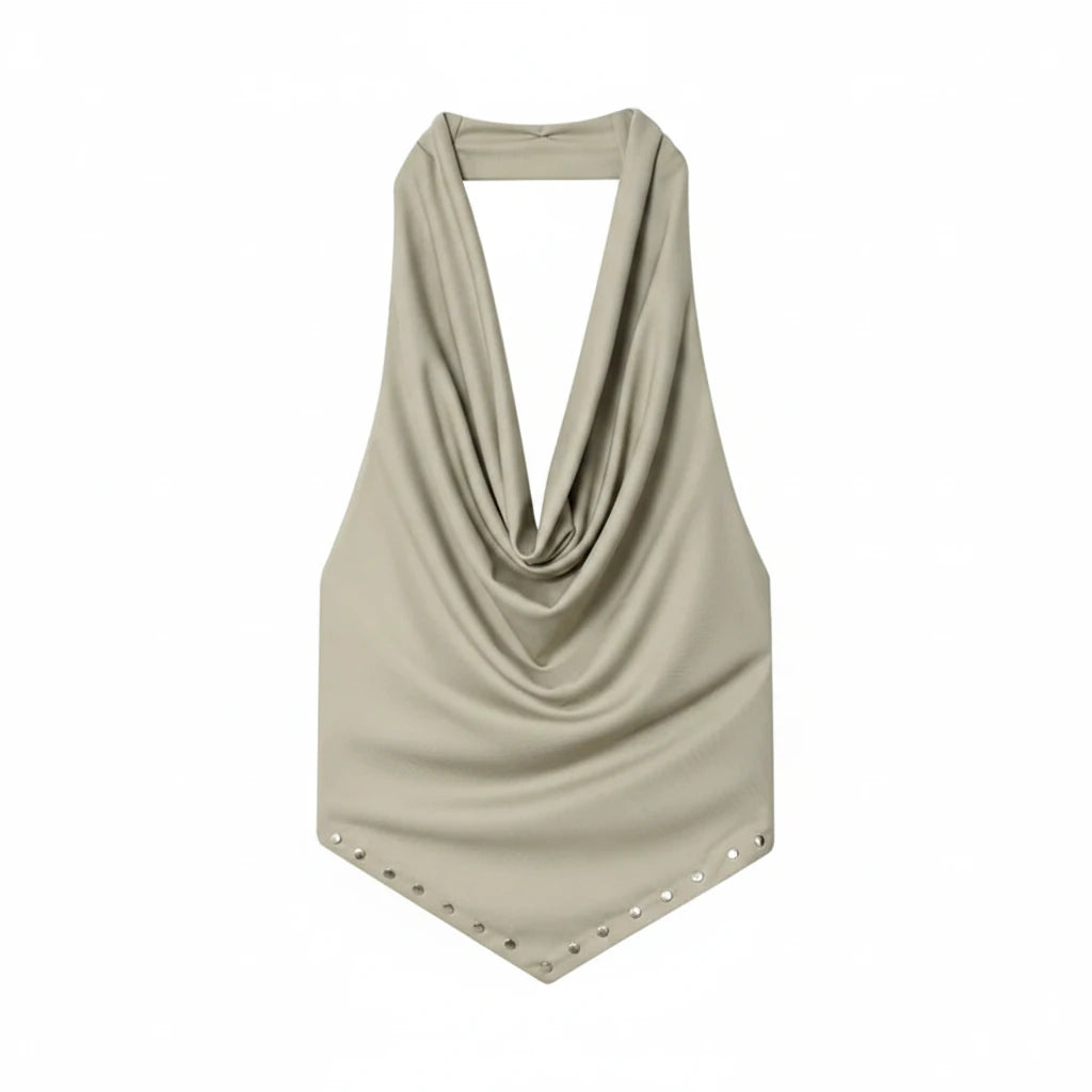 The Riveted Halter Crop Top