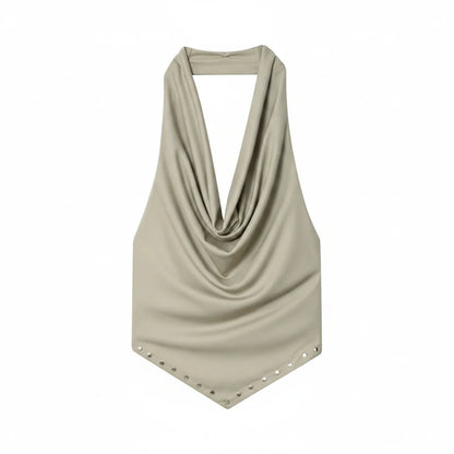 The Riveted Halter Crop Top