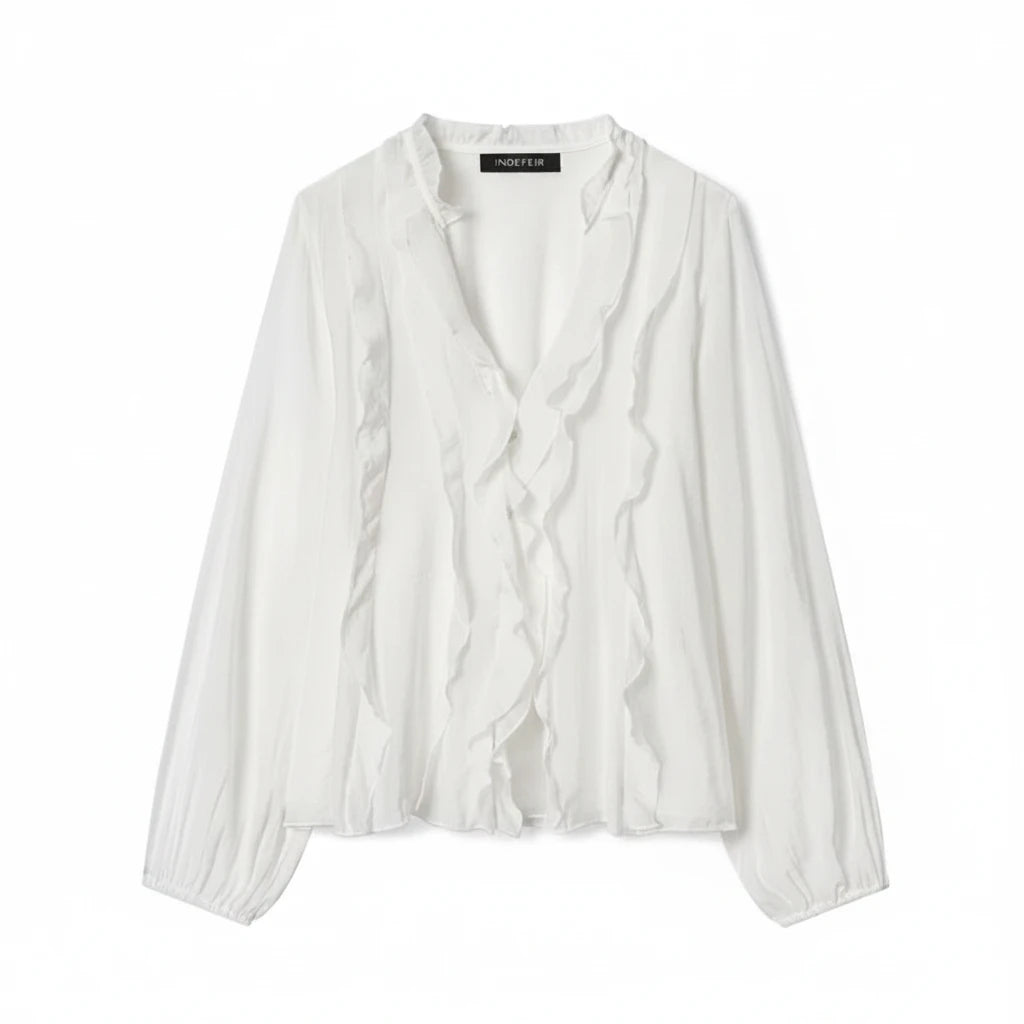 The Lantern Sleeve Chiffon Blouse