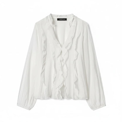 The Lantern Sleeve Chiffon Blouse