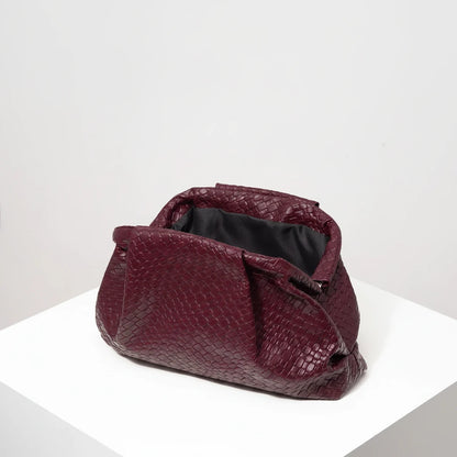 Vintage Leather Woven Clutch Bag