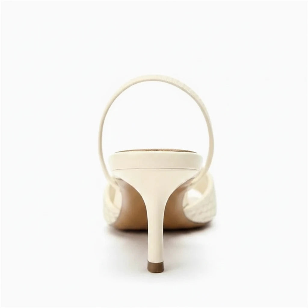 Crystal Bead Slingback Heels