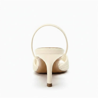 Crystal Bead Slingback Heels