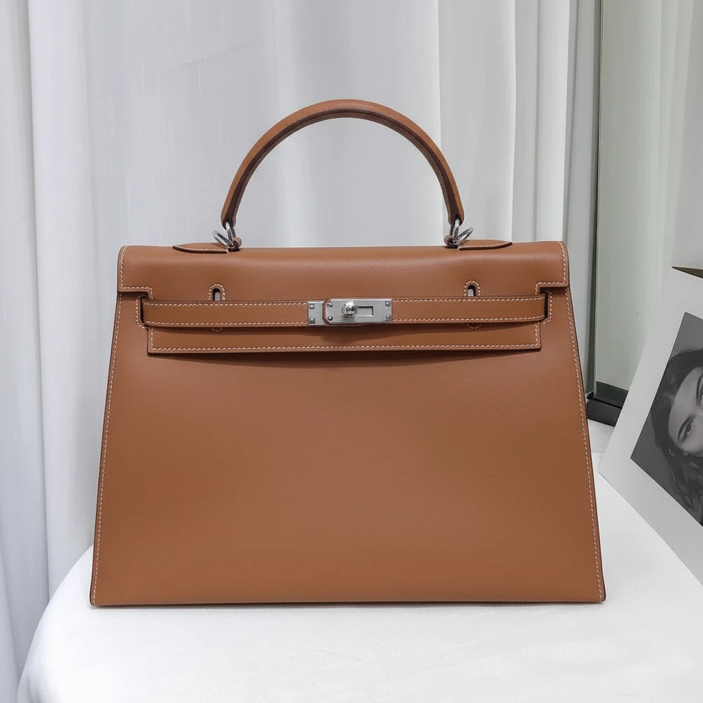 Premium Cowhide Leather Handbag – Quiet Luxury Icon Bag