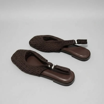 Woven Square Toe Sandals