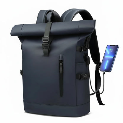 Sunlux Collective Roll-Top Backpack – Sleek Waterproof Laptop Carry for Modern Living