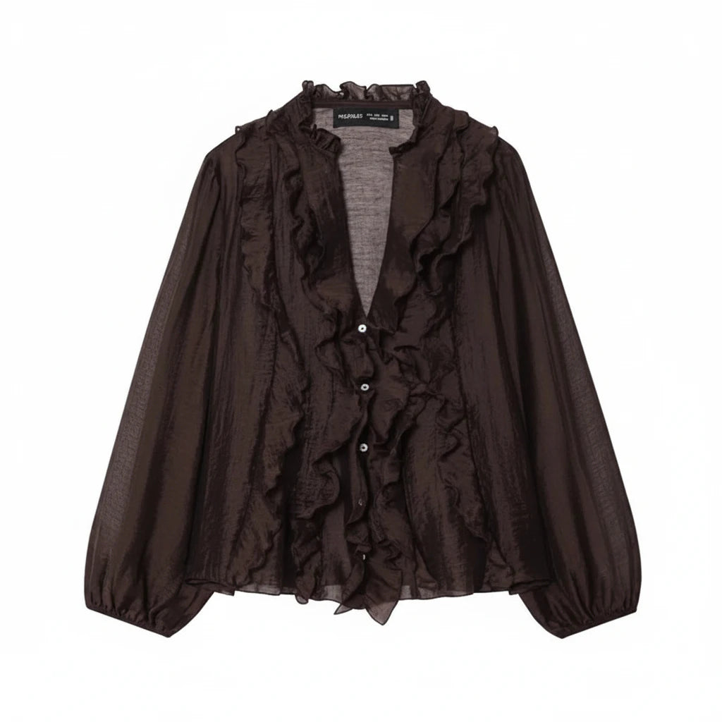 The Lantern Sleeve Chiffon Blouse
