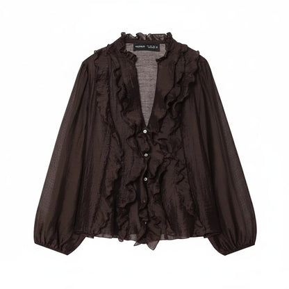 The Lantern Sleeve Chiffon Blouse