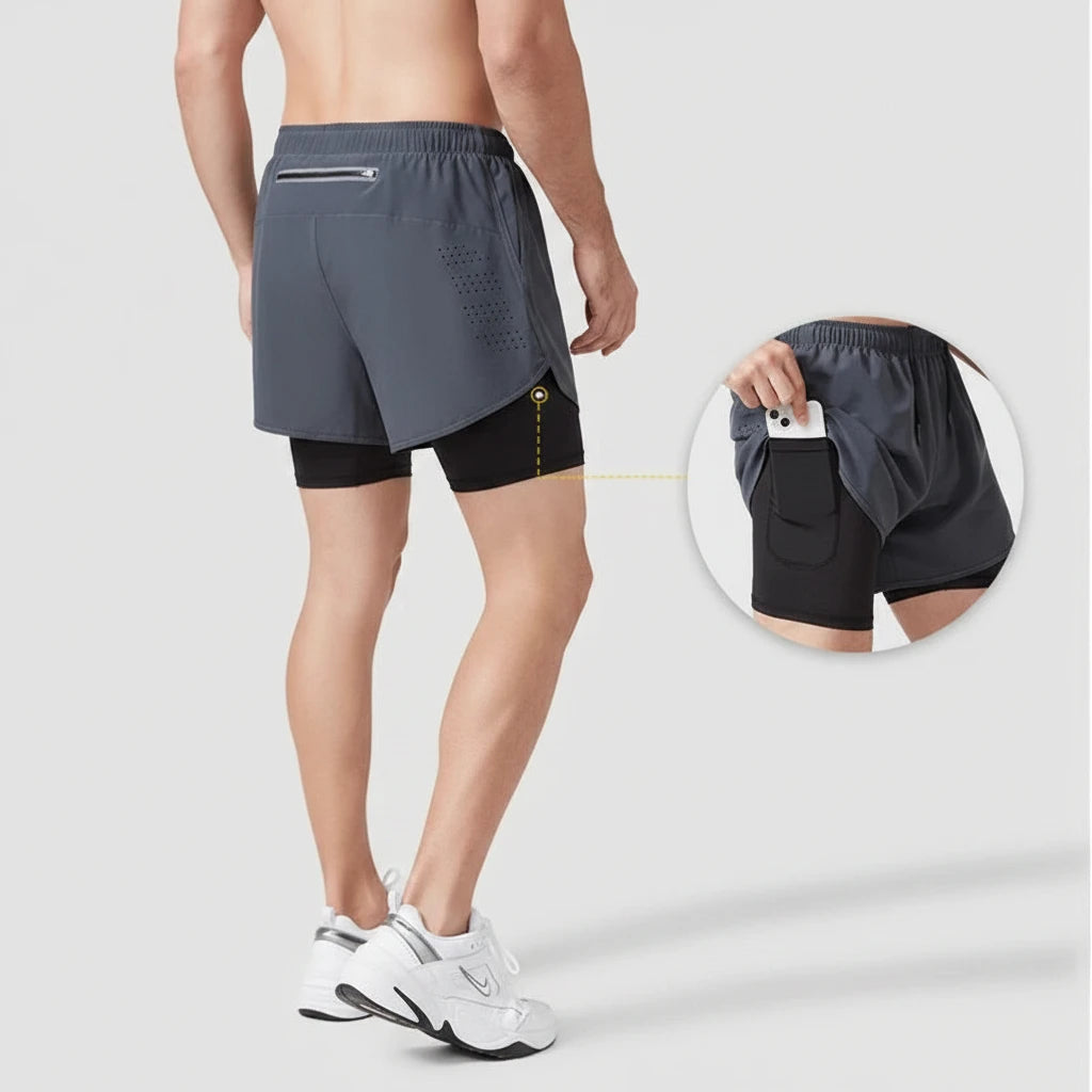 Men's Double-Layer Running Shorts – Premium Quick-Dry