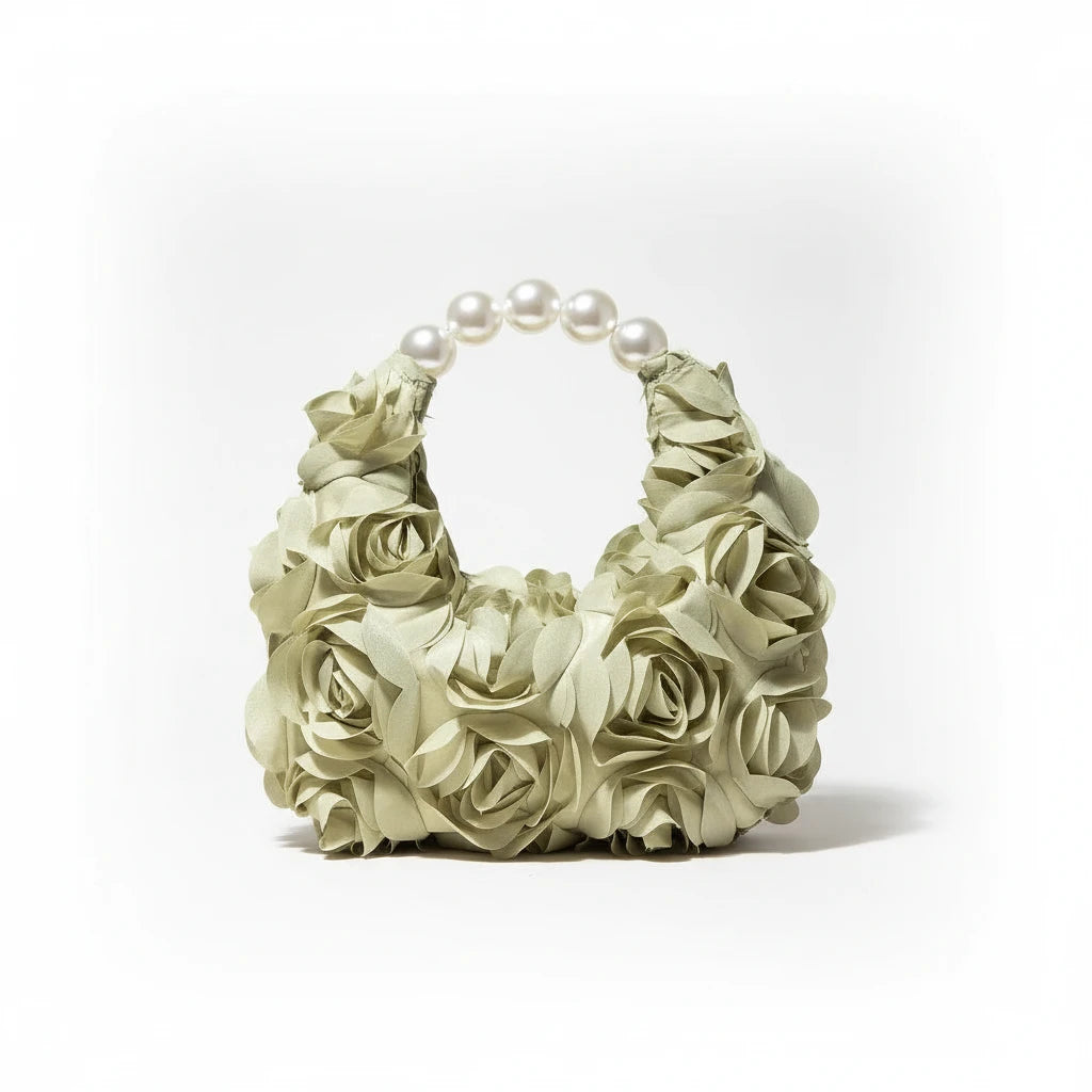 Sunlux Collective Floral Pearl Half-Moon Bag