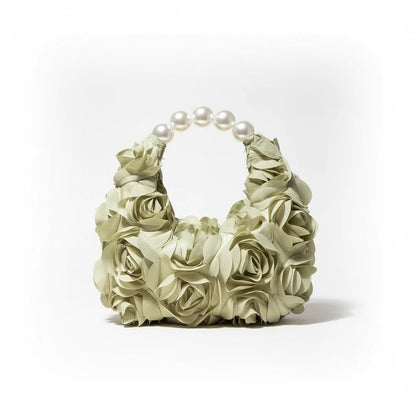 Sunlux Collective Floral Pearl Half-Moon Bag
