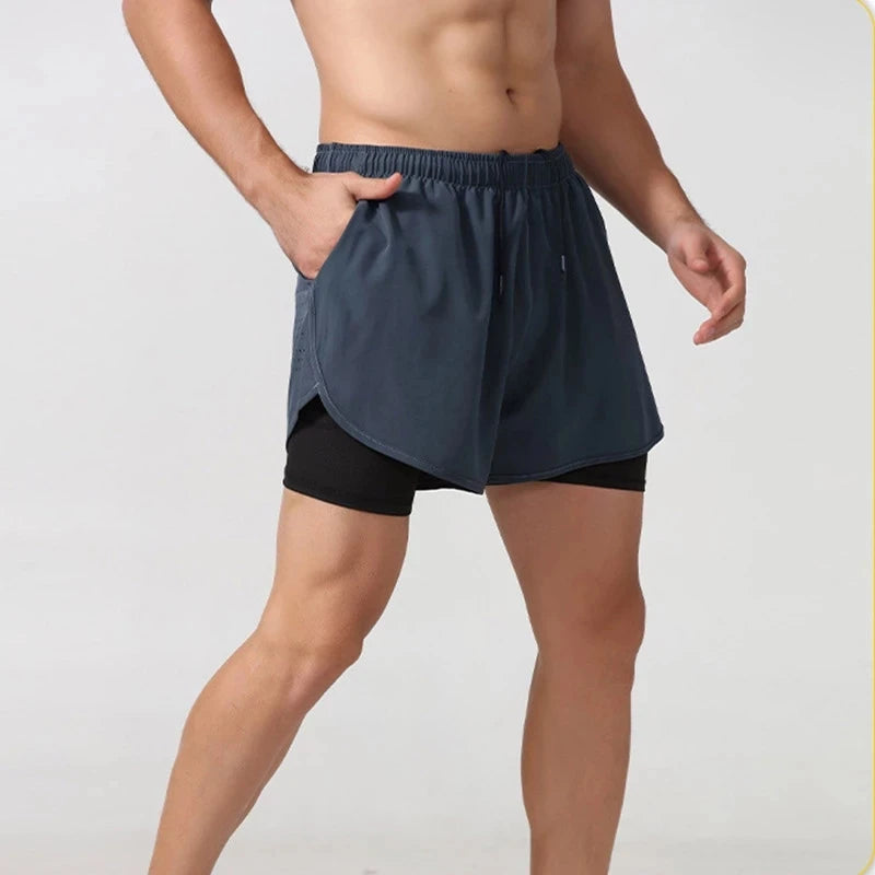 Men's Double-Layer Running Shorts – Premium Quick-Dry