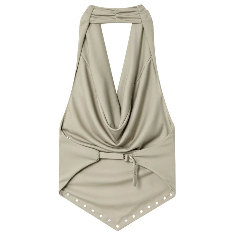 The Riveted Halter Crop Top