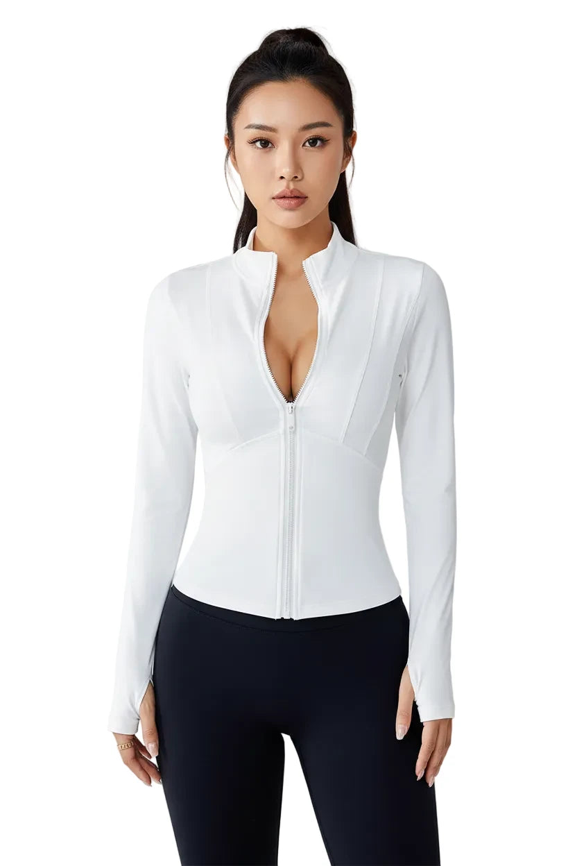 Women's Slim-Fit Zip Jacket – UV Protection & All-Season Sport