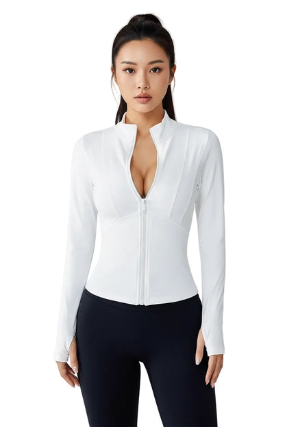 Women's Slim-Fit Zip Jacket – UV Protection & All-Season Sport