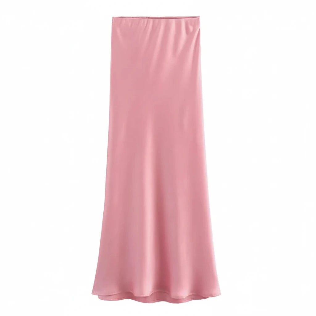 Luxe Satin High Waist Maxi Skirt