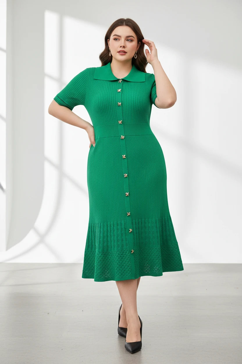 The Knit Shirt Maxi Dress