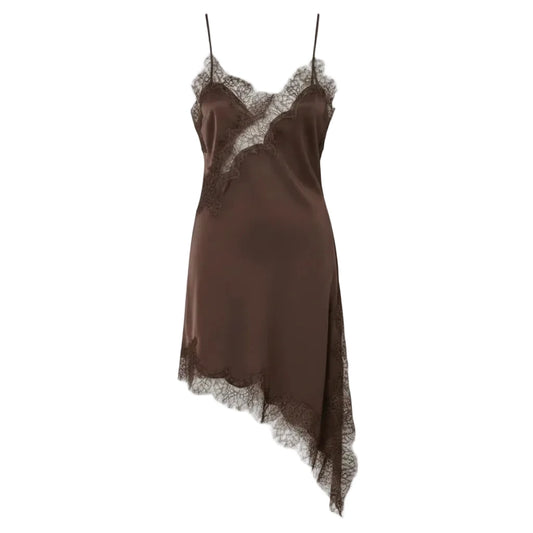 Lace Satin Slip Mini Dress – Backless Summer Party Dress