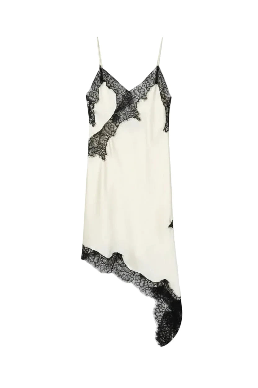 Lace Satin Slip Mini Dress – Backless Summer Party Dress