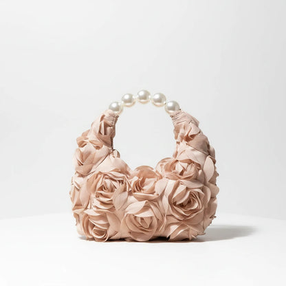Sunlux Collective Floral Pearl Half-Moon Bag