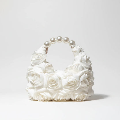 Sunlux Collective Floral Pearl Half-Moon Bag
