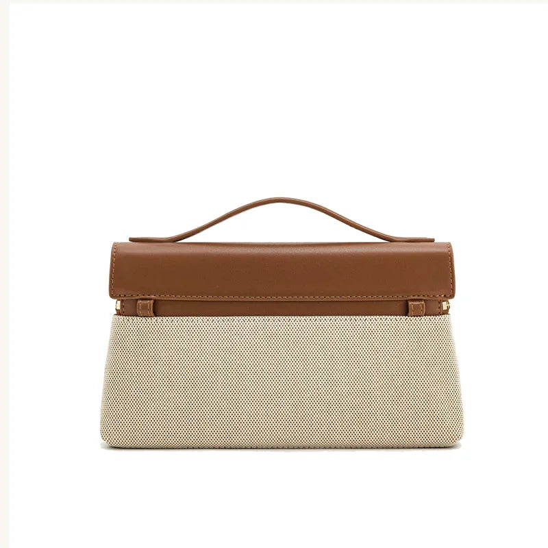 Modern Lunchbox Style PU Clutch Bag - Structured Mini Handbag