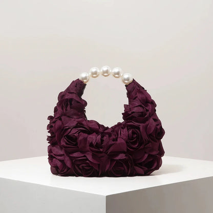 Sunlux Collective Floral Pearl Half-Moon Bag