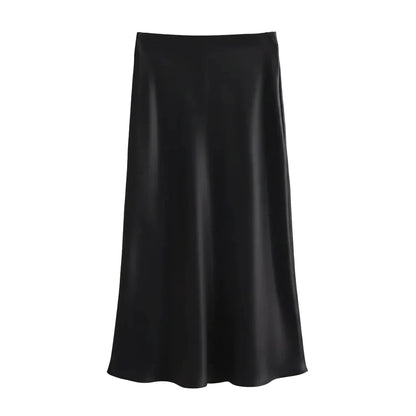 Luxe Satin High Waist Maxi Skirt