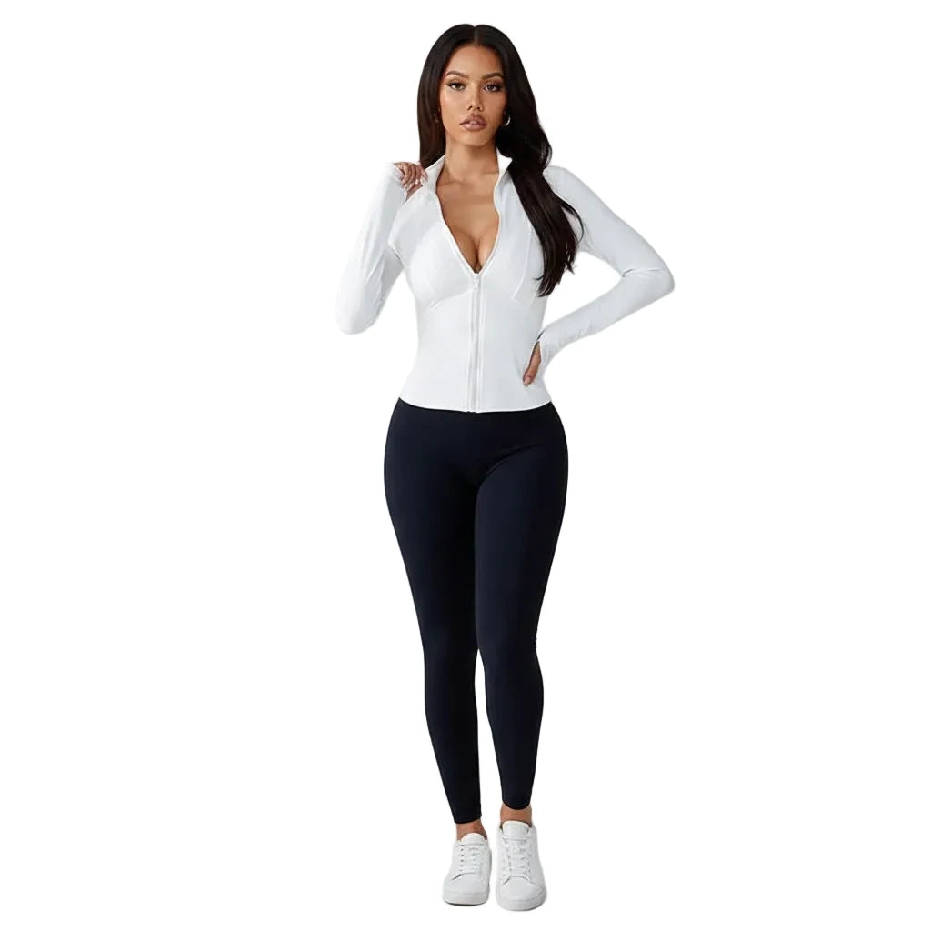 Women's Slim-Fit Zip Jacket – UV Protection & All-Season Sport