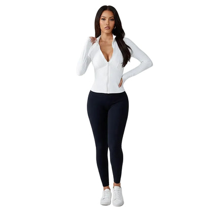 Women's Slim-Fit Zip Jacket – UV Protection & All-Season Sport