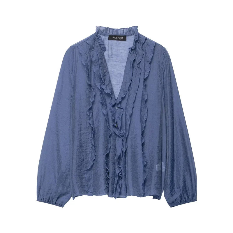 The Lantern Sleeve Chiffon Blouse