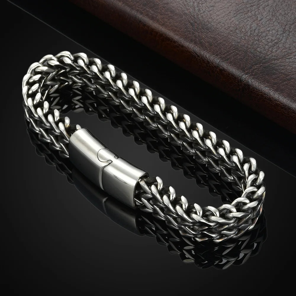 Magnetic Lock Stainless Steel Chain Bracelet